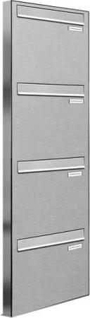AL Briefkastensysteme Durchwurfbriefkasten 4 Fach Premium Edelstahl Briefkasten Post A4 modern robustwetterfest