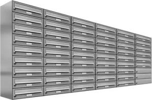 AL Briefkastensysteme Wandbriefkasten 51 Fach Premium Edelstahl Briefkasten Post A4 modern robustwetterfest