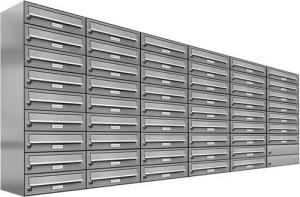 AL Briefkastensysteme Wandbriefkasten 52 Fach Premium Edelstahl Briefkasten Post A4 modern robustwetterfest