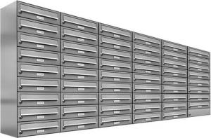 AL Briefkastensysteme Wandbriefkasten 53 Fach Premium Edelstahl Briefkasten Post A4 modern robustwetterfest