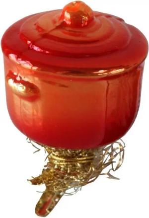 INGE-GLAS® Christbaumschmuck INGE-GLAS Weihnachts-Clip Koch-Topf orange (1-tlg)
