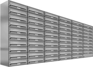 AL Briefkastensysteme Wandbriefkasten 59 Fach Premium Edelstahl Briefkasten Post A4 modern robustwetterfest