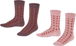 Esprit Socken Check 2-Pack (2-Paar) mit Seidenanteil