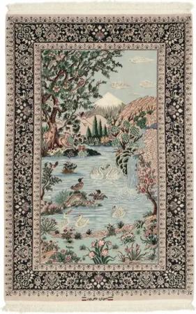 Nain Trading Orientteppich Isfahan Seidenkette 112x174 Handgeknüpfter Orientteppich, rechteckig, Höhe: 6 mm