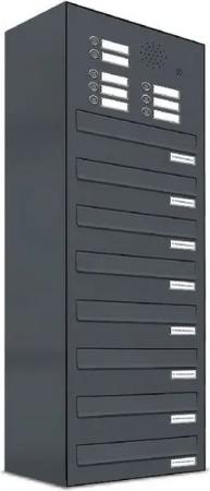AL Briefkastensysteme Durchwurfbriefkasten 8 Fach Premium Briefkasten A4 in RAL 7016 Anthrazit Grau wetterfest