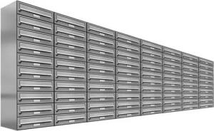AL Briefkastensysteme Wandbriefkasten 80 Fach Premium Edelstahl Briefkasten Post A4 modern robustwetterfest