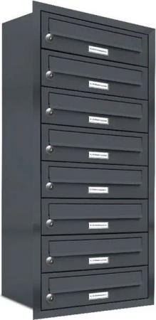 AL Briefkastensysteme Wandbriefkasten 8 Fach Premium Unterputz Briefkasten RAL 7016 Anthrazit wetterfest