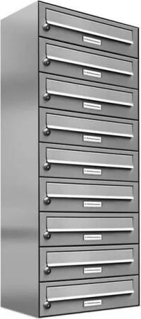AL Briefkastensysteme Wandbriefkasten 9 Fach Premium Edelstahl Briefkasten Post A4 modern robustwetterfest