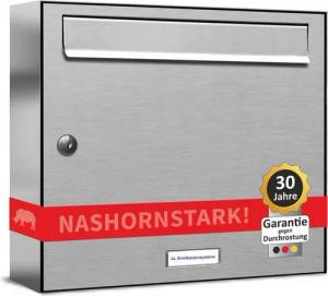AL Briefkastensysteme Wandbriefkasten 1 Fach Premium Edelstahl Briefkasten Post A4 modern robustwetterfest