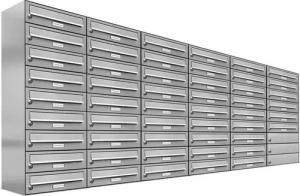 AL Briefkastensysteme Wandbriefkasten 51 Fach Premium Edelstahl Briefkasten Post A4 modern robustwetterfest