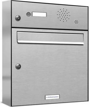 AL Briefkastensysteme Wandbriefkasten 1 Fach Premium Edelstahl Briefkasten Post A4 modern robustwetterfest