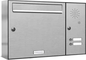 AL Briefkastensysteme Wandbriefkasten 1 Fach Premium Edelstahl Briefkasten Post A4 modern robustwetterfest