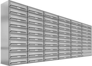 AL Briefkastensysteme Wandbriefkasten 58 Fach Premium Edelstahl Briefkasten Post A4 modern robustwetterfest