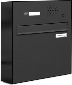 AL Briefkastensysteme Durchwurfbriefkasten 1 Fach Premium Briefkasten A4 in RAL 7016 Anthrazit Grau wetterfest