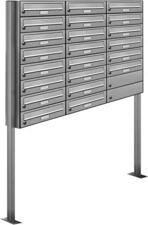 AL Briefkastensysteme Standbriefkasten 22 Fach Premium Edelstahl Briefkasten Post A4 modern robustwetterfest