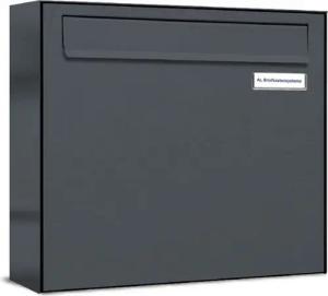 AL Briefkastensysteme Durchwurfbriefkasten 1 Fach Premium Briefkasten A4 in RAL 7016 Anthrazit Grau wetterfest