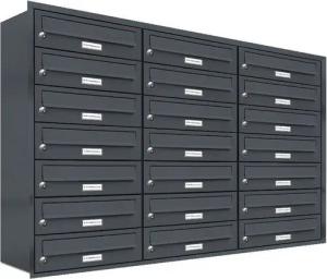 AL Briefkastensysteme Wandbriefkasten 21 Fach Premium Unterputz Briefkasten RAL 7016 Anthrazit wetterfest