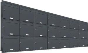 AL Briefkastensysteme Wandbriefkasten 21 Fach Premium Unterputz Briefkasten RAL 7016 Anthrazit wetterfest