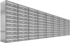 AL Briefkastensysteme Wandbriefkasten 80 Fach Premium Edelstahl Briefkasten Post A4 modern robustwetterfest