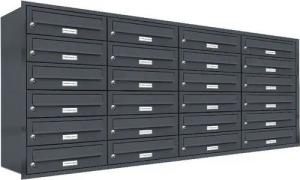 AL Briefkastensysteme Wandbriefkasten 24 Fach Premium Unterputz Briefkasten RAL 7016 Anthrazit wetterfest