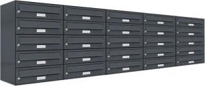 AL Briefkastensysteme Wandbriefkasten 25 Fach Premium Briefkasten A4 in RAL Farbe 7016 Anthrazit Grau