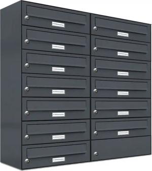AL Briefkastensysteme Wandbriefkasten 13 Fach Premium Briefkasten A4 in RAL Farbe 7016 Anthrazit Grau