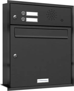 AL Briefkastensysteme Wandbriefkasten 1 Fach Premium Unterputz Briefkasten RAL 7016 Anthrazit wetterfest