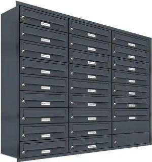 AL Briefkastensysteme Wandbriefkasten 25 Fach Premium Unterputz Briefkasten RAL 7016 Anthrazit wetterfest