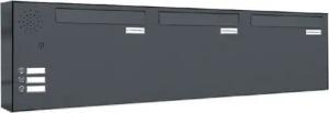 AL Briefkastensysteme Durchwurfbriefkasten 3 Fach Premium Briefkasten A4 in RAL 7016 Anthrazit Grau wetterfest