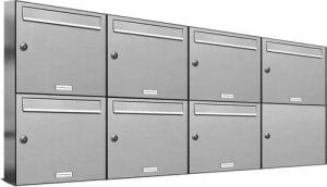 AL Briefkastensysteme Wandbriefkasten 7 Fach Premium Edelstahl Briefkasten Post A4 modern robustwetterfest