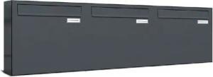 AL Briefkastensysteme Durchwurfbriefkasten 3 Fach Premium Briefkasten A4 in RAL 7016 Anthrazit Grau wetterfest