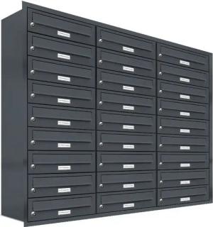 AL Briefkastensysteme Wandbriefkasten 27 Fach Premium Unterputz Briefkasten RAL 7016 Anthrazit wetterfest