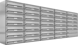 AL Briefkastensysteme Wandbriefkasten 33 Fach Premium Edelstahl Briefkasten Post A4 modern robustwetterfest