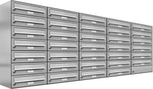 AL Briefkastensysteme Wandbriefkasten 34 Fach Premium Edelstahl Briefkasten Post A4 modern robustwetterfest