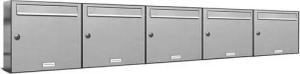 AL Briefkastensysteme Wandbriefkasten 5 Fach Premium Edelstahl Briefkasten Post A4 modern robustwetterfest