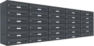 AL Briefkastensysteme Wandbriefkasten 29 Fach Premium Briefkasten A4 in RAL Farbe 7016 Anthrazit Grau
