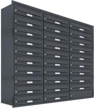 AL Briefkastensysteme Wandbriefkasten 29 Fach Premium Unterputz Briefkasten RAL 7016 Anthrazit wetterfest