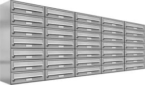 AL Briefkastensysteme Wandbriefkasten 35 Fach Premium Edelstahl Briefkasten Post A4 modern robustwetterfest