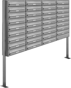AL Briefkastensysteme Standbriefkasten 35 Fach Premium Edelstahl Briefkasten Post A4 modern robustwetterfest