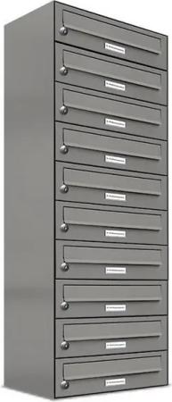 AL Briefkastensysteme Wandbriefkasten 10 Fach Premium Briefkasten A4 in RAL Farbe 9007 Aluminium Grau
