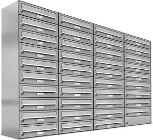 AL Briefkastensysteme Wandbriefkasten 39 Fach Premium Edelstahl Briefkasten Post A4 modern robustwetterfest