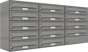 AL Briefkastensysteme Wandbriefkasten 14 Fach Premium Briefkasten A4 in RAL Farbe 9007 Aluminium Grau