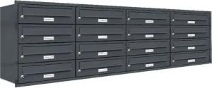 AL Briefkastensysteme Wandbriefkasten 16 Fach Premium Unterputz Briefkasten RAL 7016 Anthrazit wetterfest