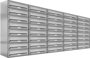 AL Briefkastensysteme Wandbriefkasten 40 Fach Premium Edelstahl Briefkasten Post A4 modern robustwetterfest