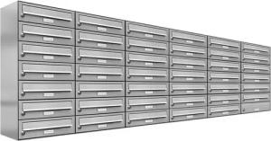 AL Briefkastensysteme Wandbriefkasten 41 Fach Premium Edelstahl Briefkasten Post A4 modern robustwetterfest