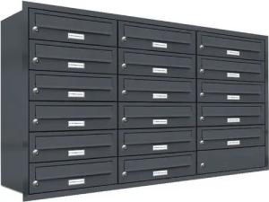 AL Briefkastensysteme Wandbriefkasten 17 Fach Premium Unterputz Briefkasten RAL 7016 Anthrazit wetterfest