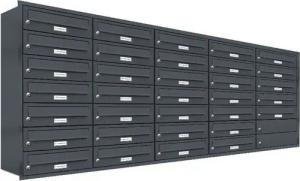 AL Briefkastensysteme Wandbriefkasten 33 Fach Premium Unterputz Briefkasten RAL 7016 Anthrazit wetterfest