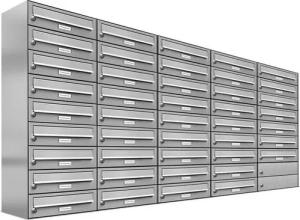 AL Briefkastensysteme Wandbriefkasten 43 Fach Premium Edelstahl Briefkasten Post A4 modern robustwetterfest