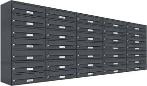 AL Briefkastensysteme Wandbriefkasten 35 Fach Premium Briefkasten A4 in RAL Farbe 7016 Anthrazit Grau