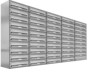 AL Briefkastensysteme Wandbriefkasten 49 Fach Premium Edelstahl Briefkasten Post A4 modern robustwetterfest